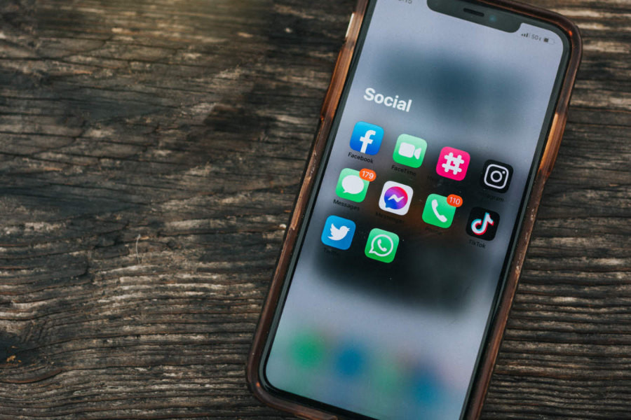 iPhone showing social media app icons