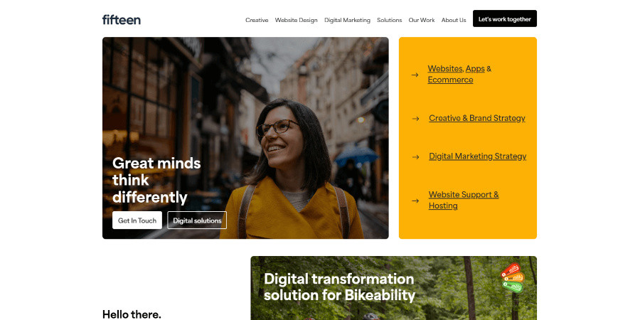 Fifteen digital agency website