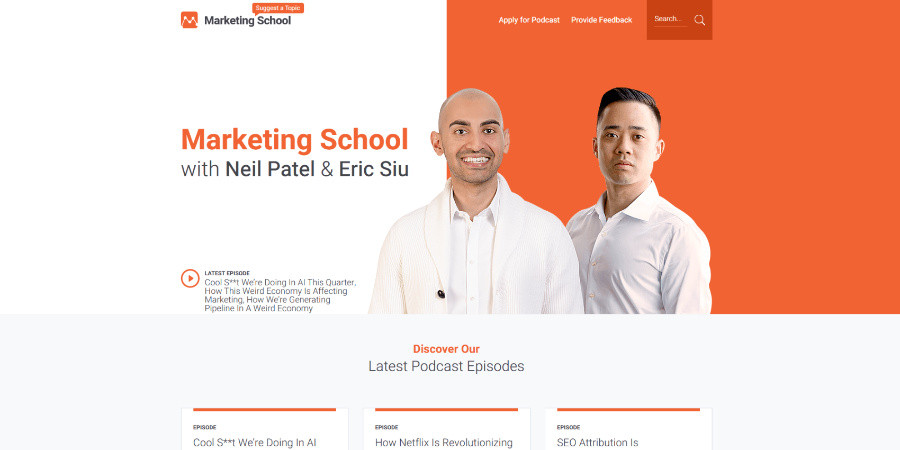 Marketing School podcast Neil Patel and Eric Siu