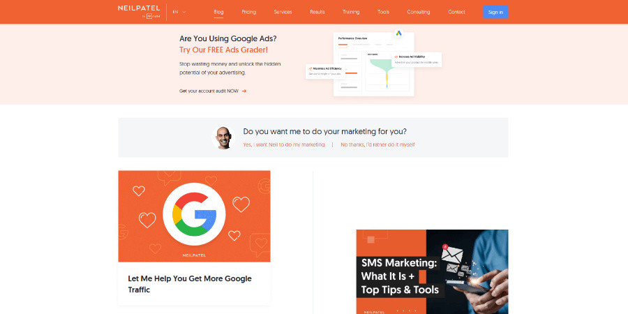 Neil Patel's blog