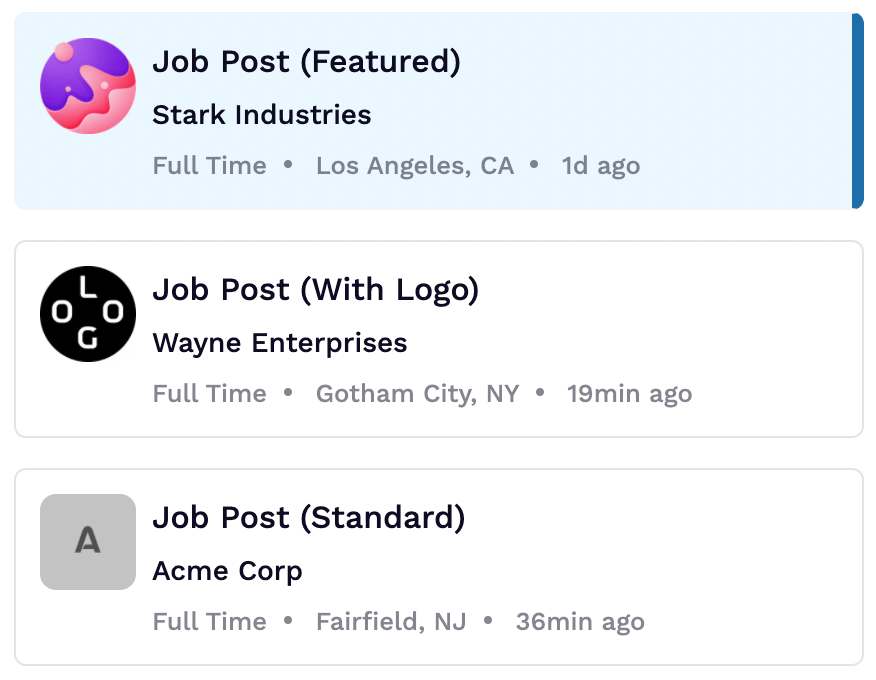 Stellar Jobs example job posts