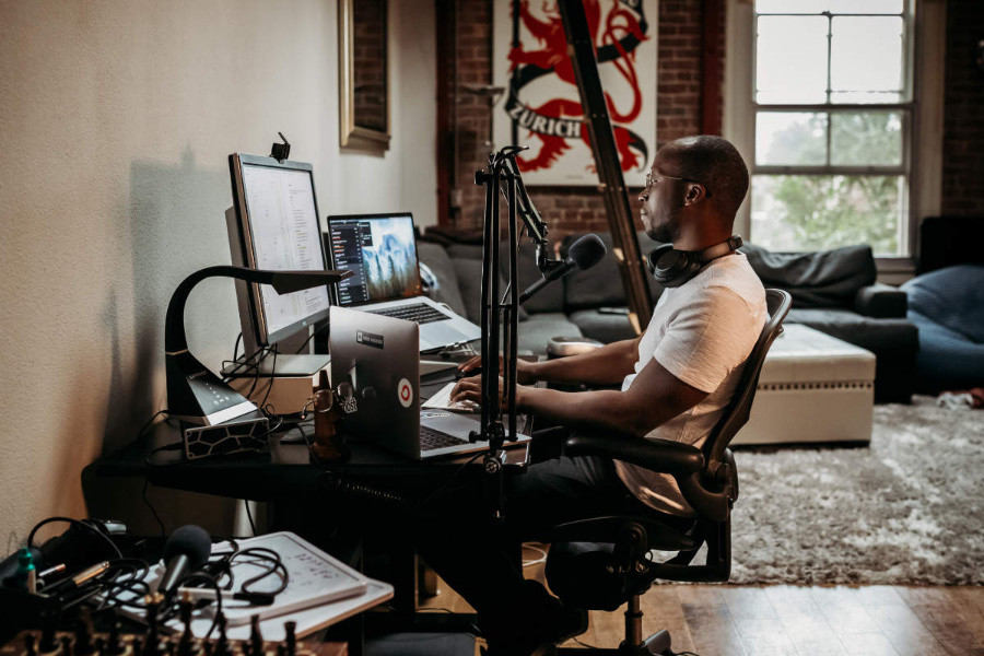 a digital creator creating new content