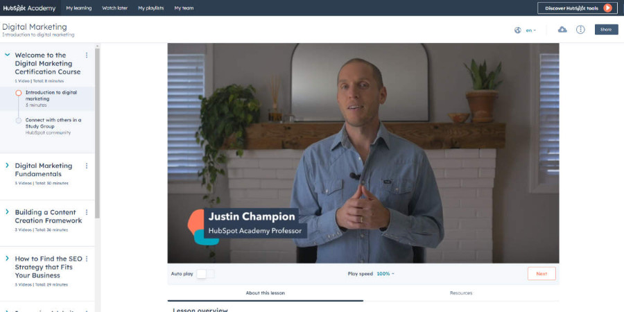 HubSpot Academy Digital Marketing Course