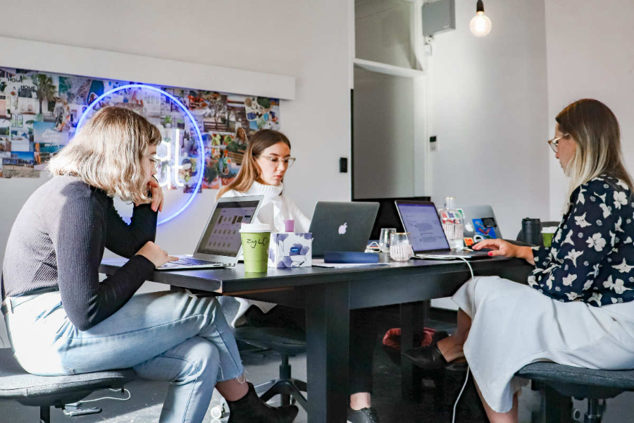 marketers working at a social media agency