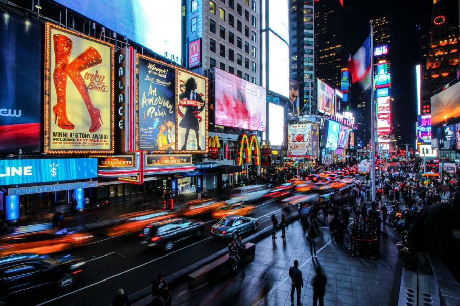 Times Square NYC at night-time
